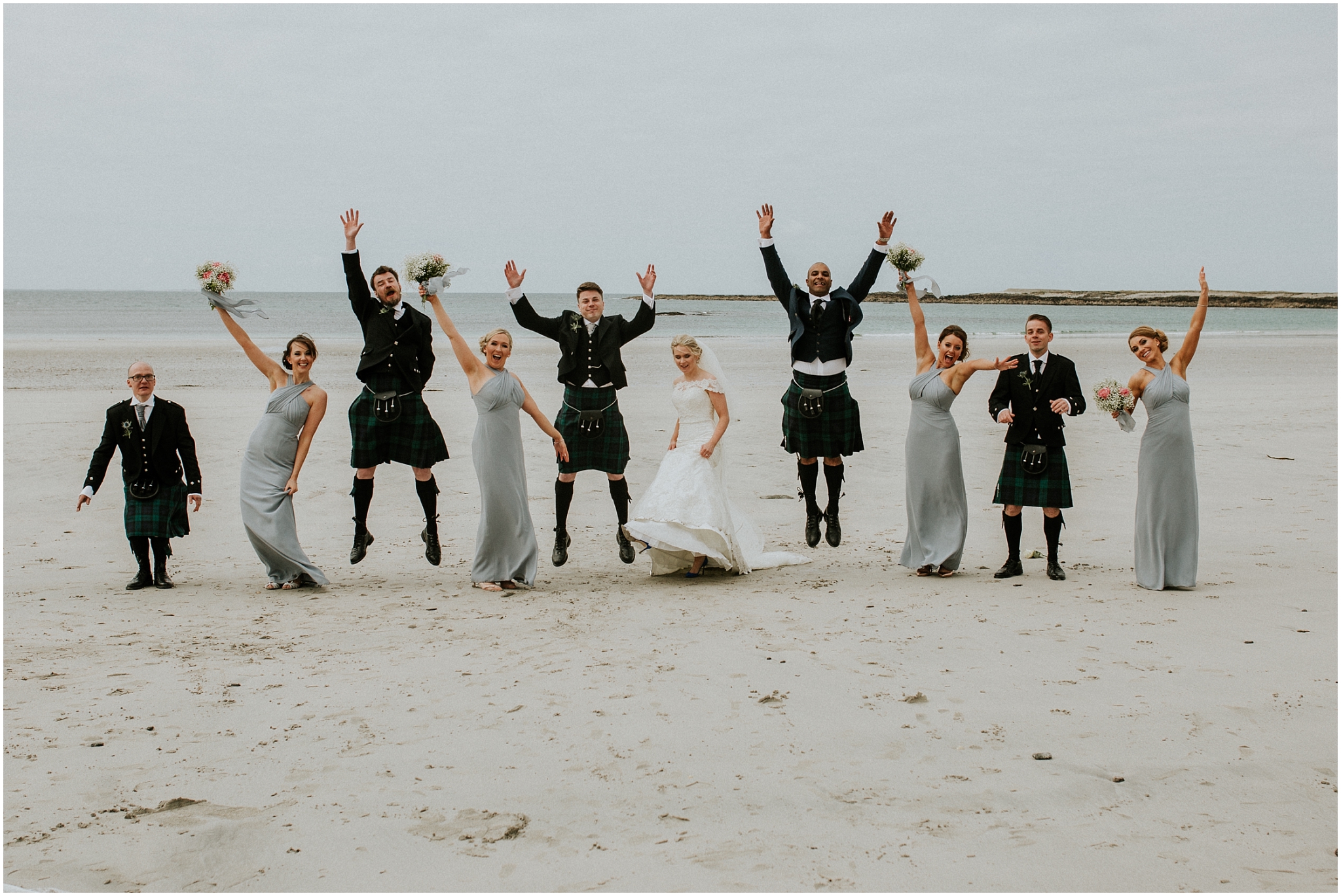 bridal party on the beach culla bay benbecula